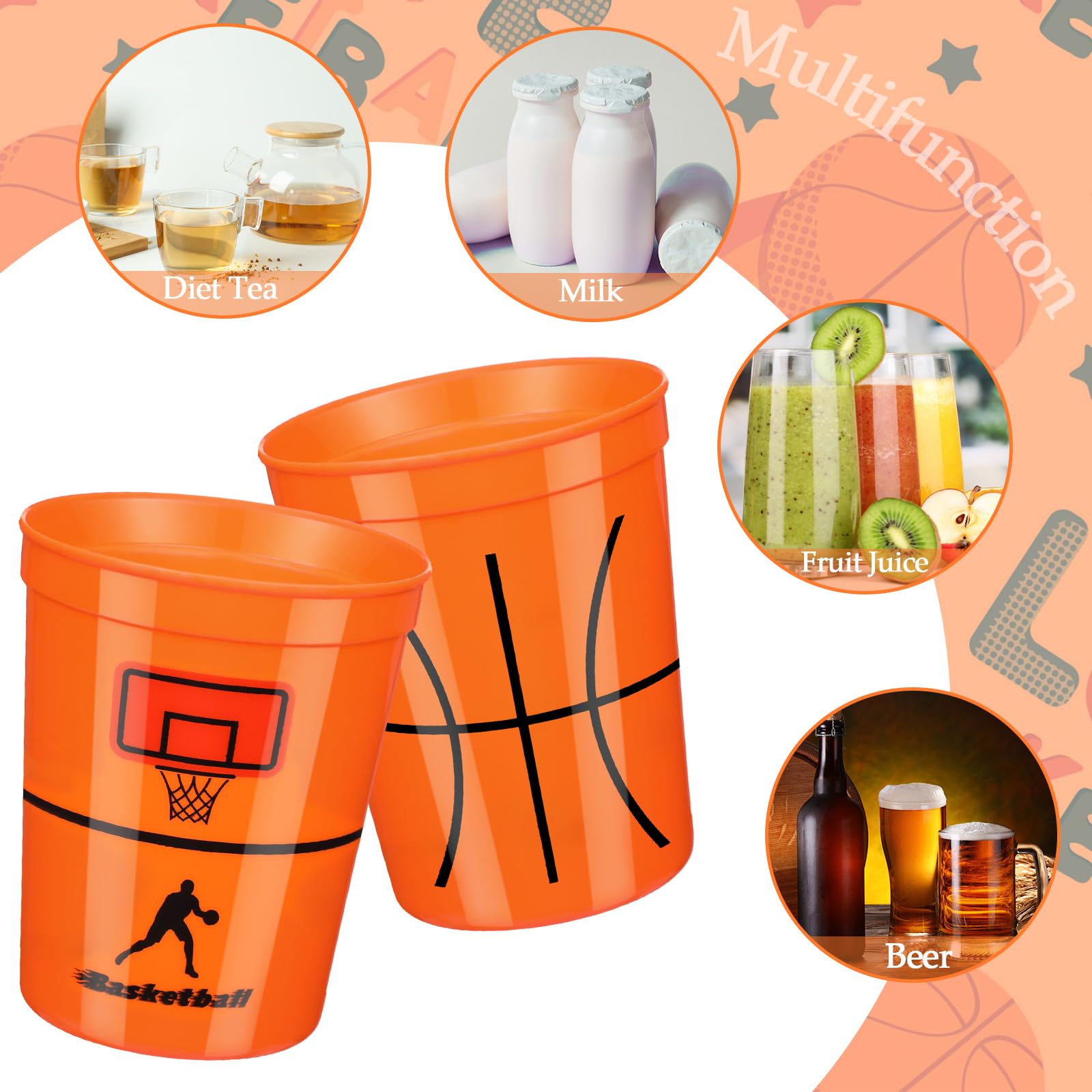 Norme basketball cups side angle showing sturdy plastic and grip
