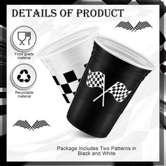 Norme checkered cups race flag pattern side view for trackside service