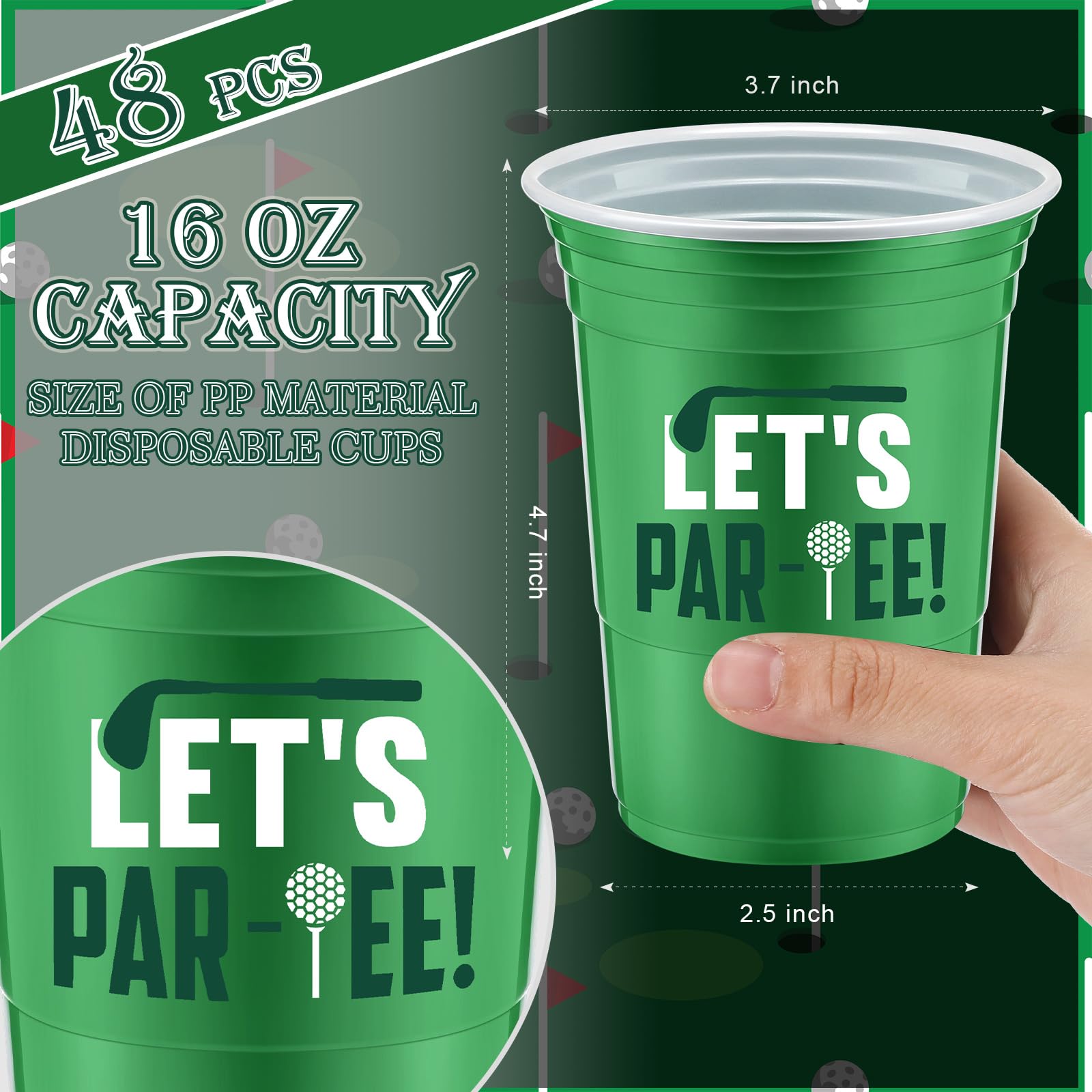 Norme golf ball pattern cups provide a stylish disposable option for beverages