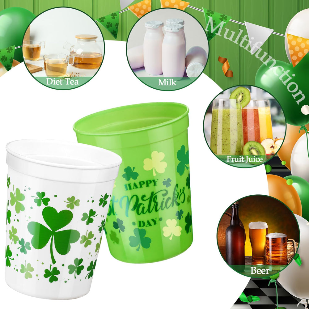 Norme St Patrick's Day cups style B with bright green print for entertaining guests
