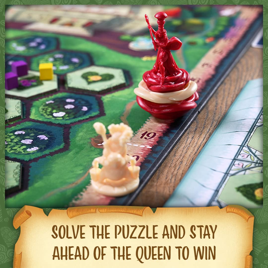 North Star Games Paint the Roses Queen of Hearts in play conveys tension.