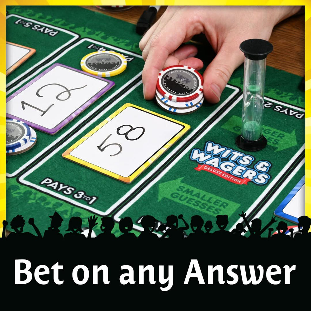 North Star Games Wits & Wagers card deck fuels quick question rounds for all players.