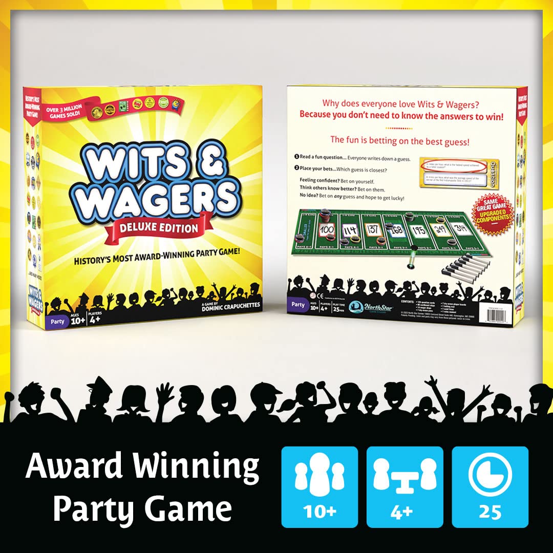 North Star Games Wits & Wagers felt mat highlights casino-style play for lively gatherings.