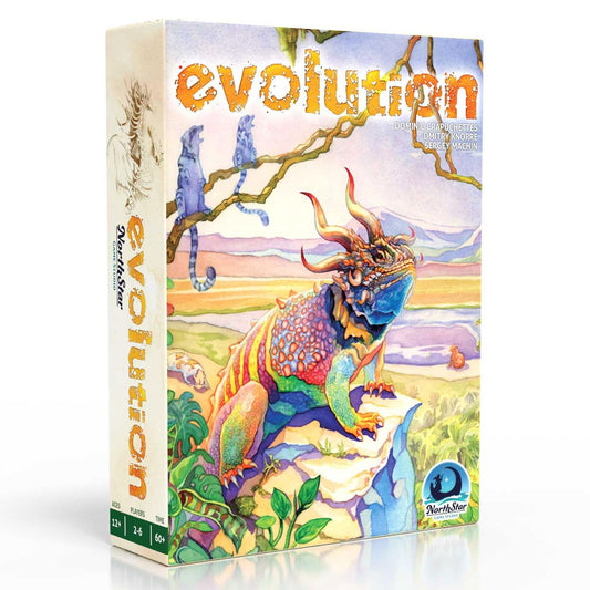 North Star Games Evolution theme art shows a dynamic ecosystem for strategic play