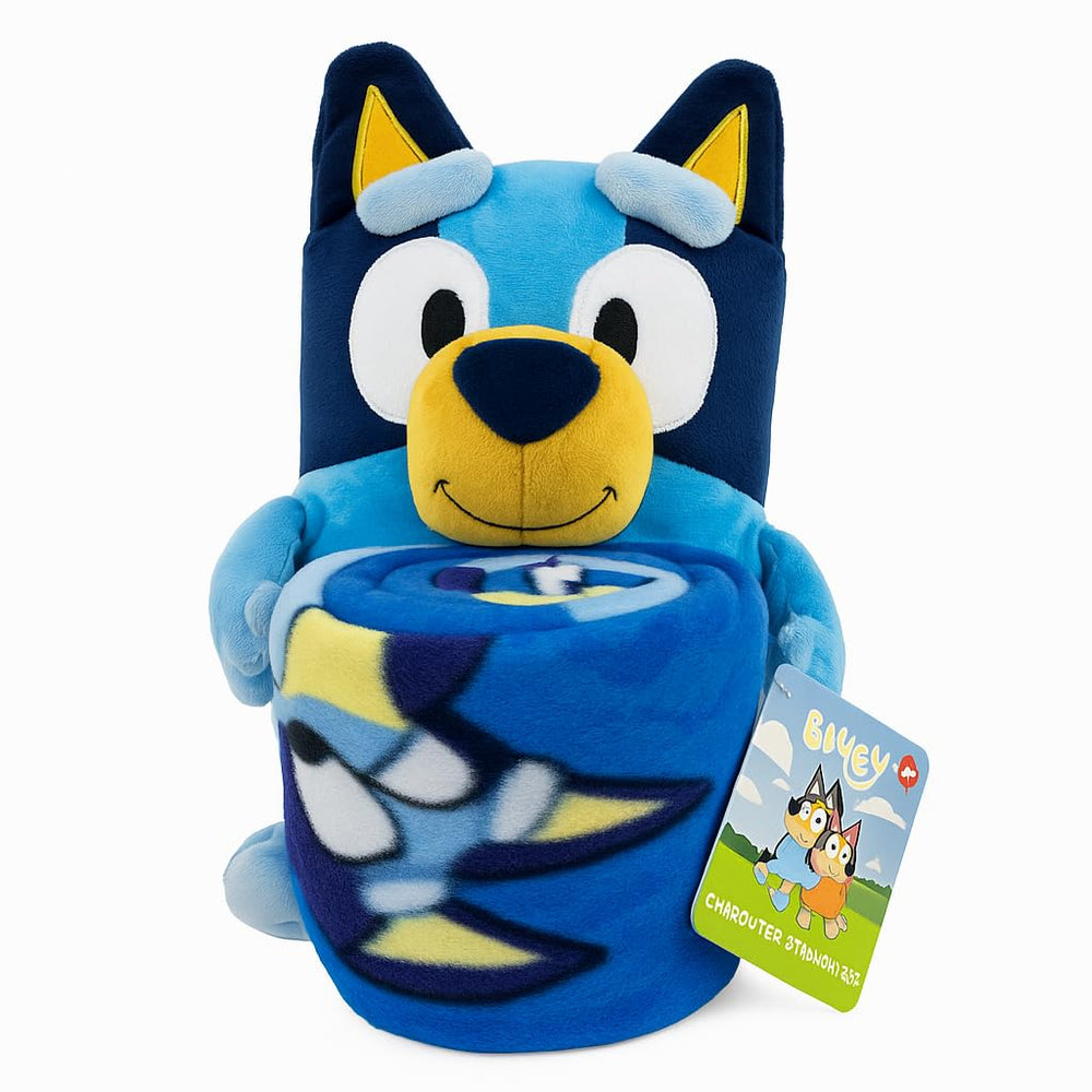 The Northwest Group Bluey Hugger with blanket, cozy companion for bedtime routines.