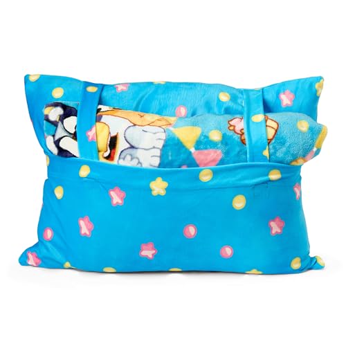 Northwest Bluey Party Pups cupcake-and-streamers pattern blanket close-up