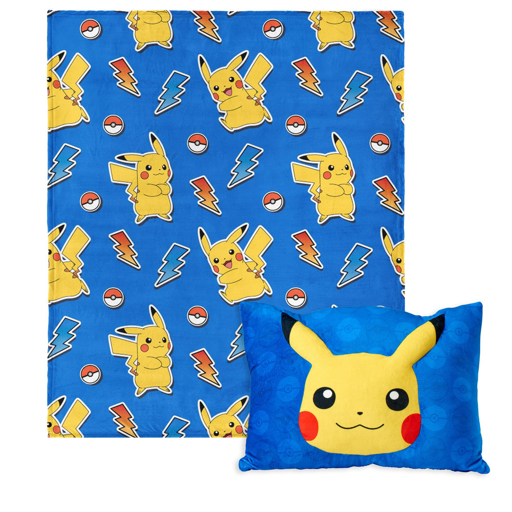 Northwest Pika Pika blanket with Pikachu design, ideal for lounging or travel.