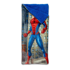 Northwest Spider-Man Cloud Sherpa Slumber Bag in 27x56 size for cozy lounging.