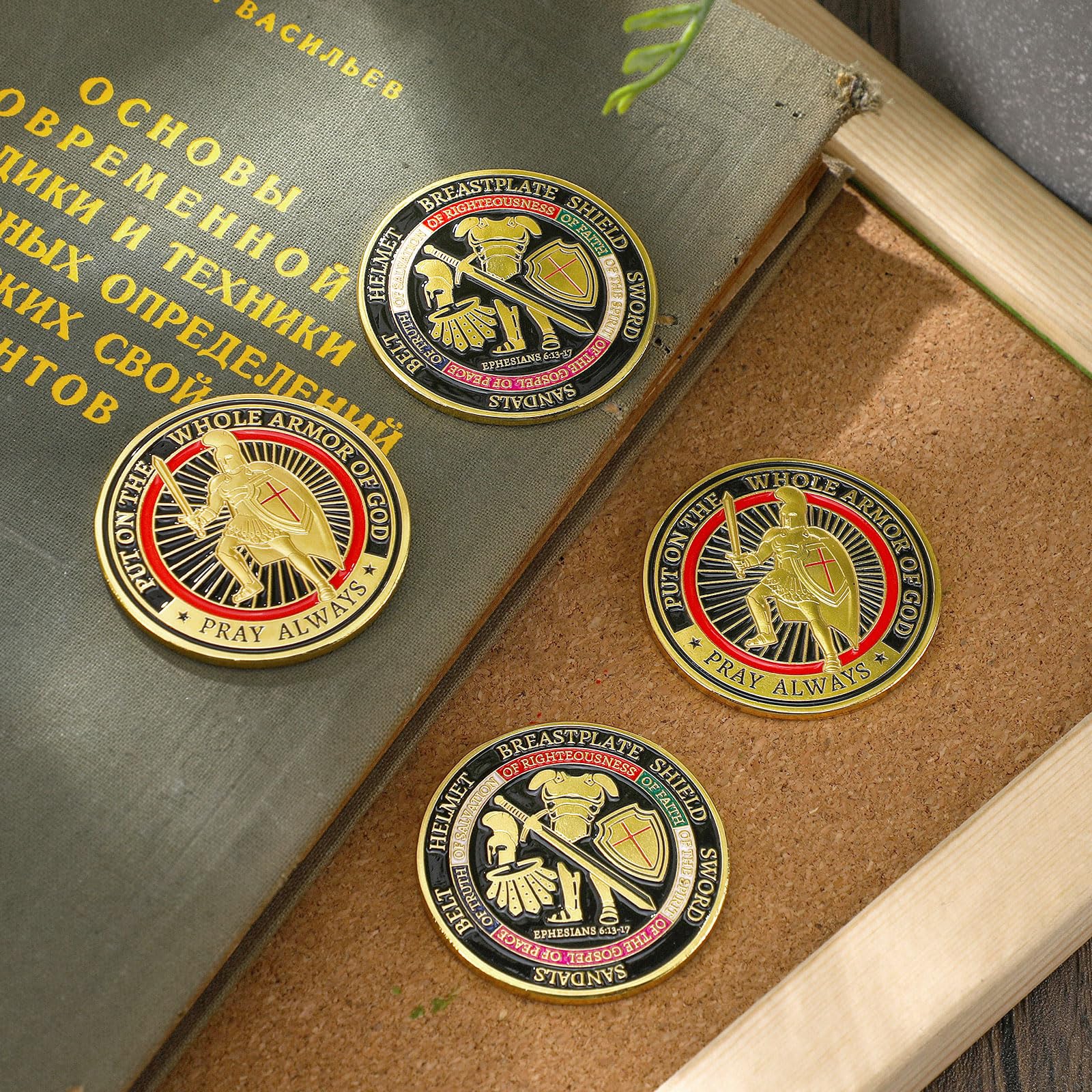 Nosiny Armor of God coin diameter size shown for easy handling.