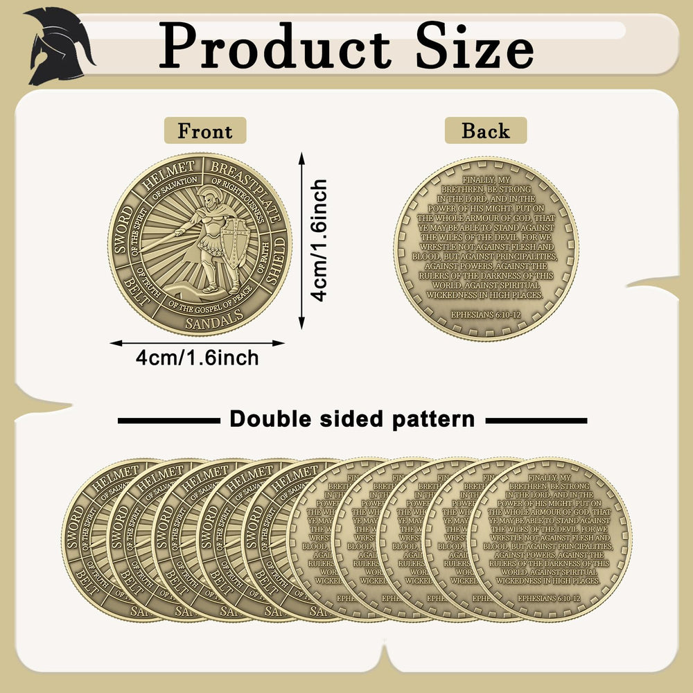 Nosiny Armor of God coin back view, double-face design ideal for gifting.
