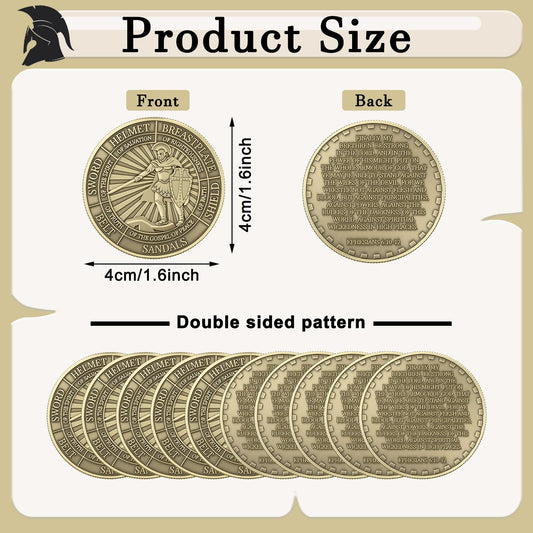 Nosiny Armor of God coin back view, double-face design ideal for gifting.