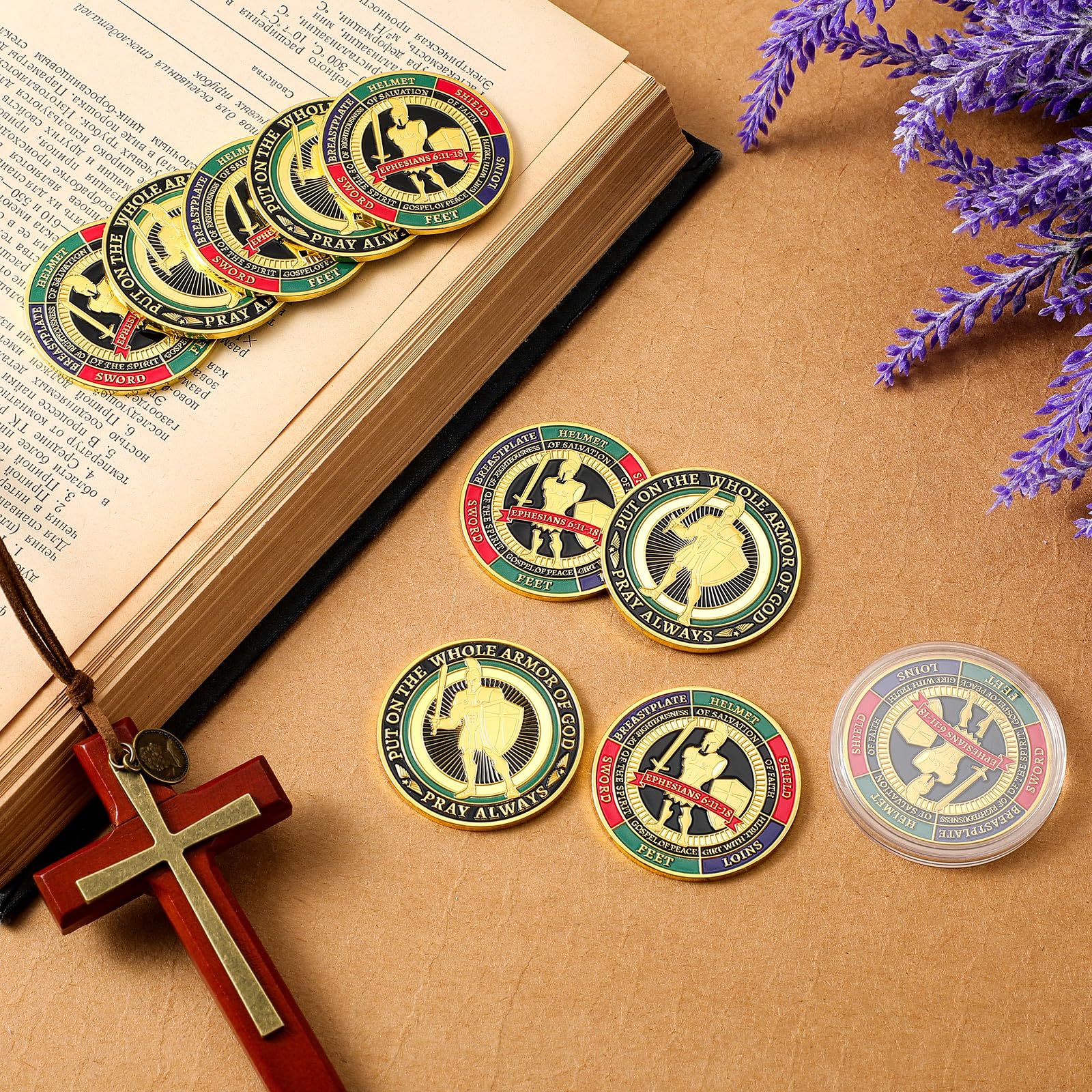 Nosiny Armor of God coins with durable alloy finish for lasting feel.