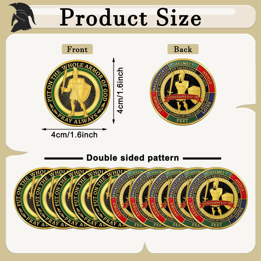 Nosiny Armor of God coins pack of 20 for sharing with faith communities.