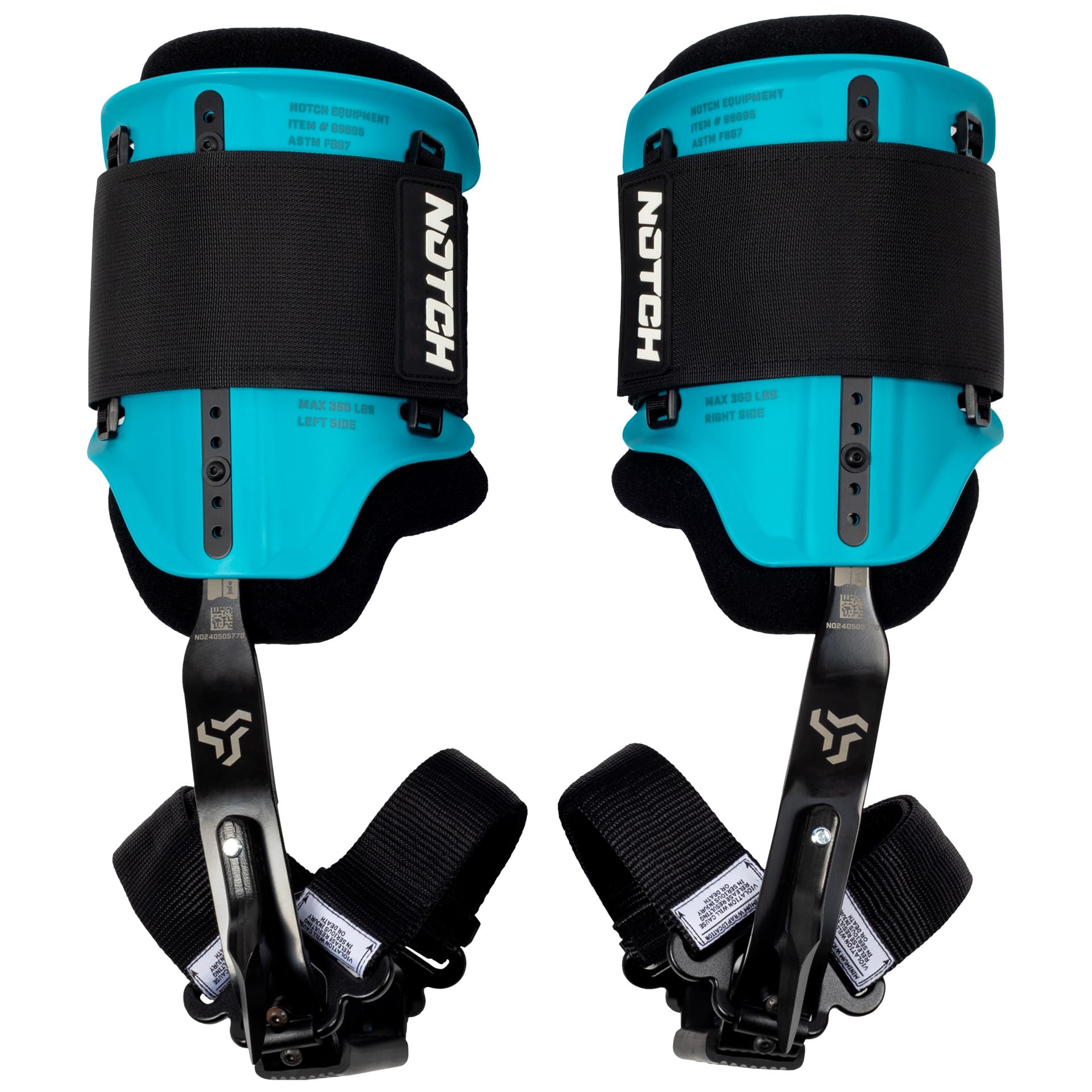 Notch Steel Climbers with ergonomic cuff for natural foot angle and comfort.