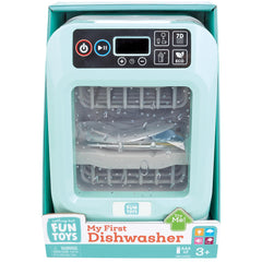 Nothing But Fun Toys My First Dishwasher Playset enables realistic loading actions for pretend washing