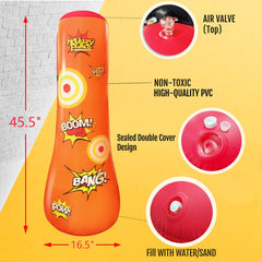 Novelty Place punching bag with bouncing-back action for repeated play.