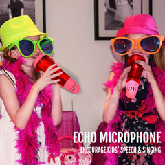 Novelty Place Echo Mic for Kids, back view, compact and battery-free.