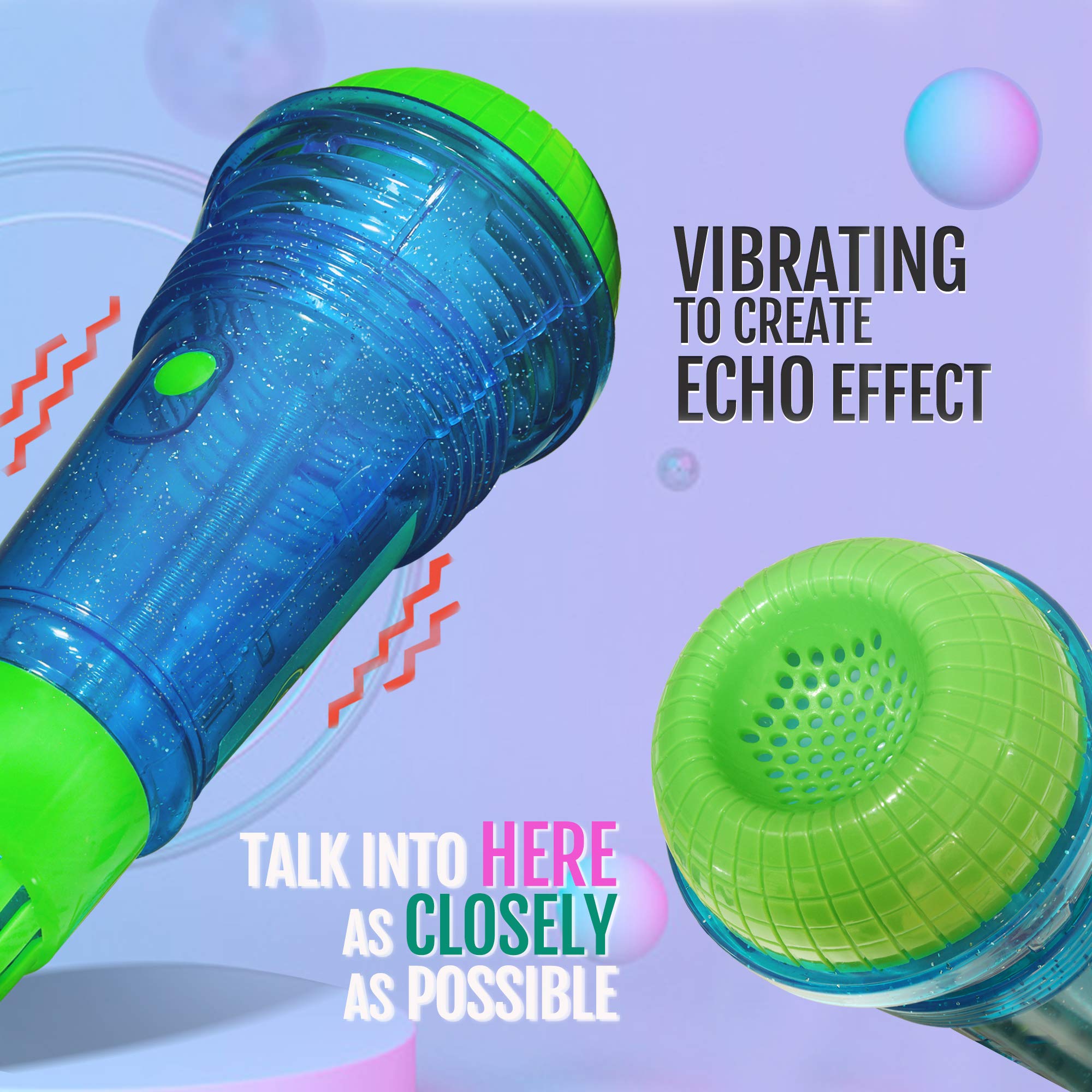 Novelty Place Echo Mic no-battery design keeping play quiet and simple.