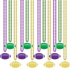 NOVWANG Mardi Gras beads necklace in green-purple-gold for festive parades and outfits