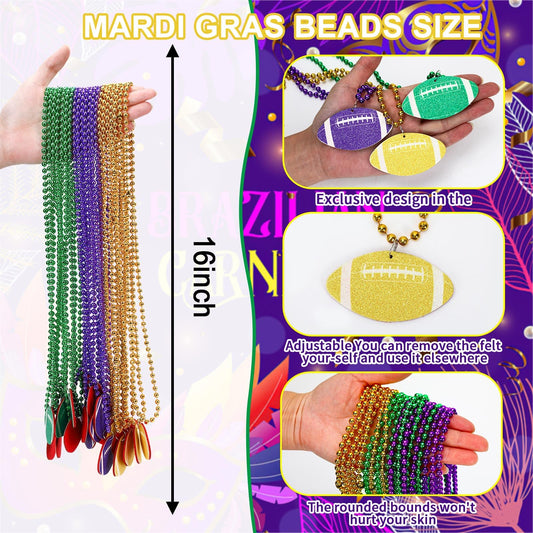 NOVWANG green-purple-gold beads add bright color to carnival costumes