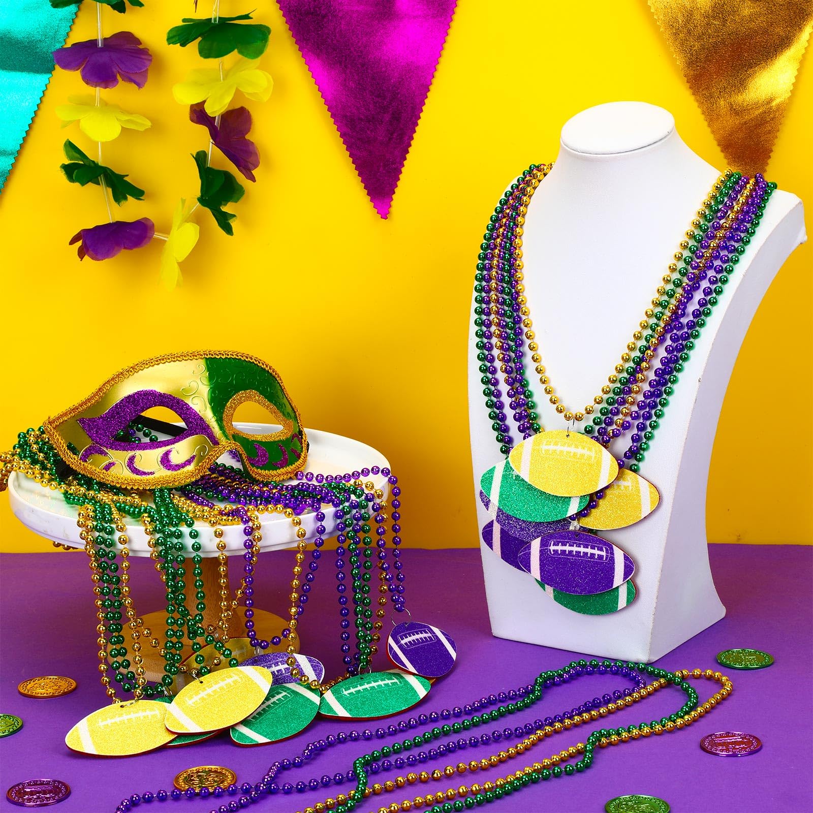 NOVWANG Mardi Gras beads enable easy party decorating and gifting