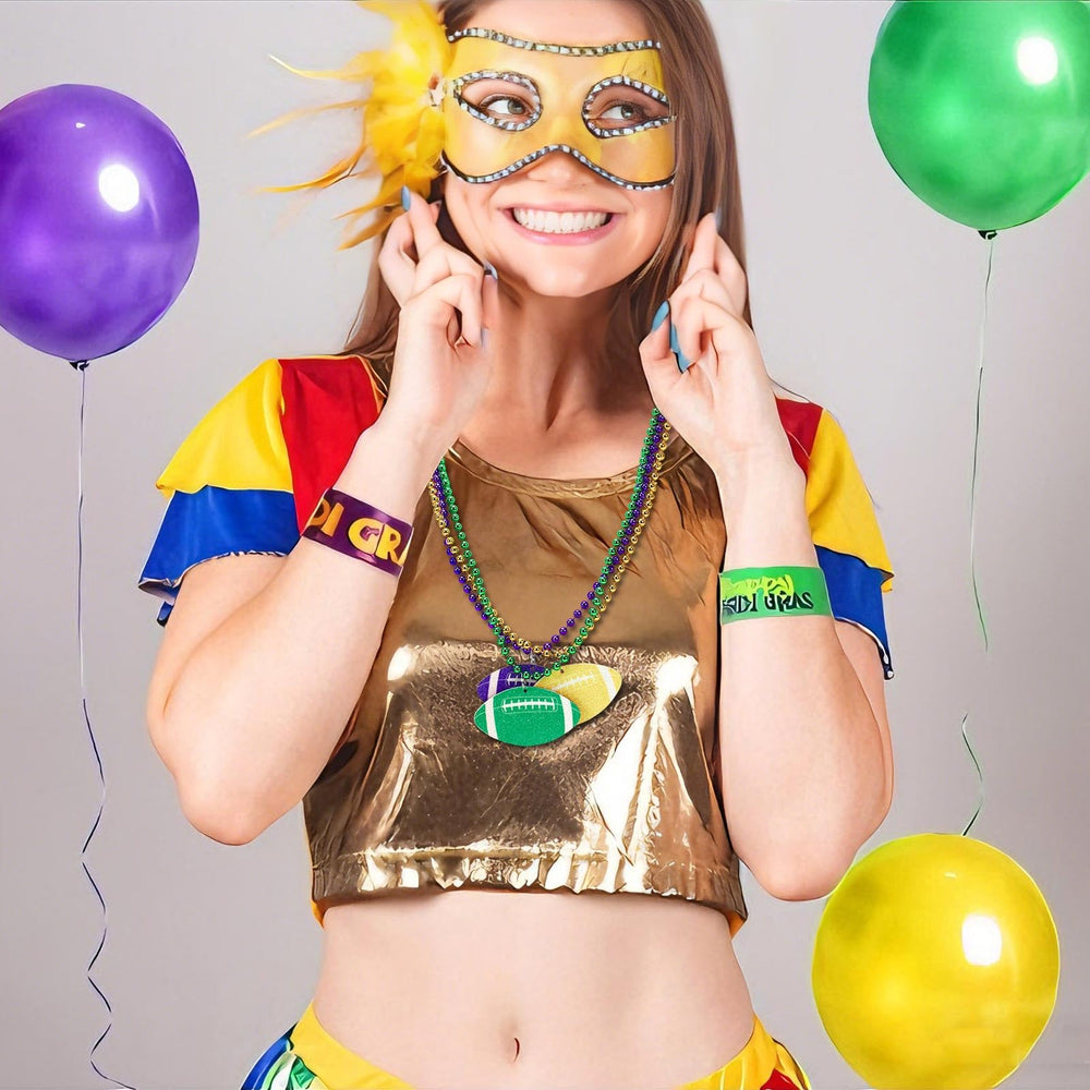 NOVWANG 31.5-inch bead necklaces fit most party outfits with bold color