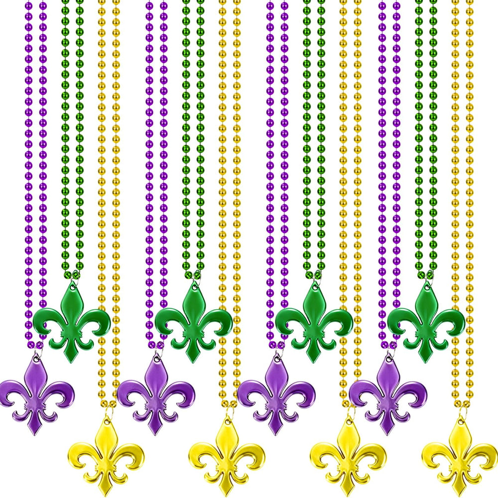 NOVWANG Mardi Gras beads with 21 pendants for festive gatherings.