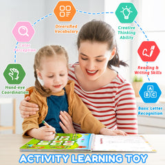 NOWRICH Montessori Busy Book alphabet page supports early literacy and fine motor skills.