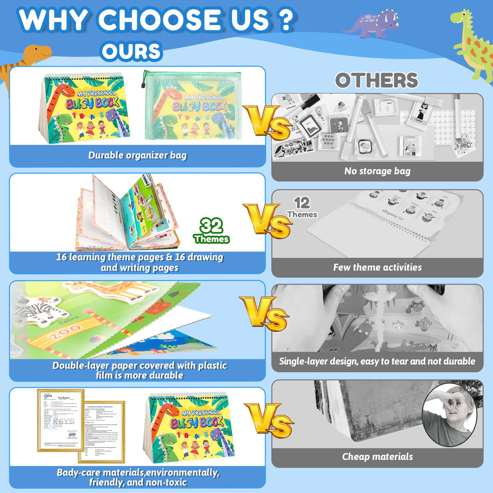 NOWRICH Montessori Busy Book animals and farm scene page expands vocabulary and observation.