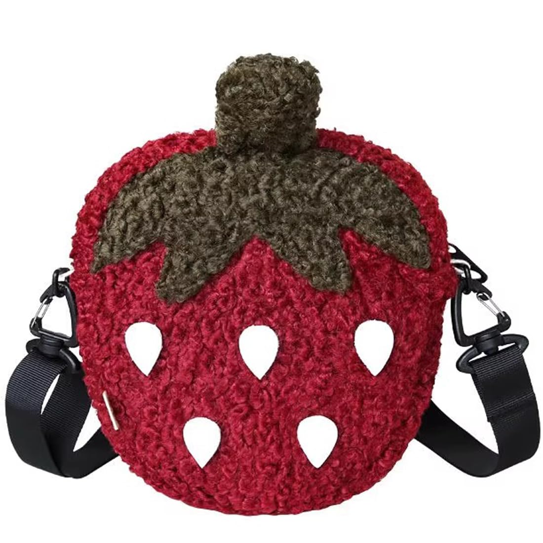 Noy Lacha plush strawberry purse, soft and cozy for daily use and playful outfits.