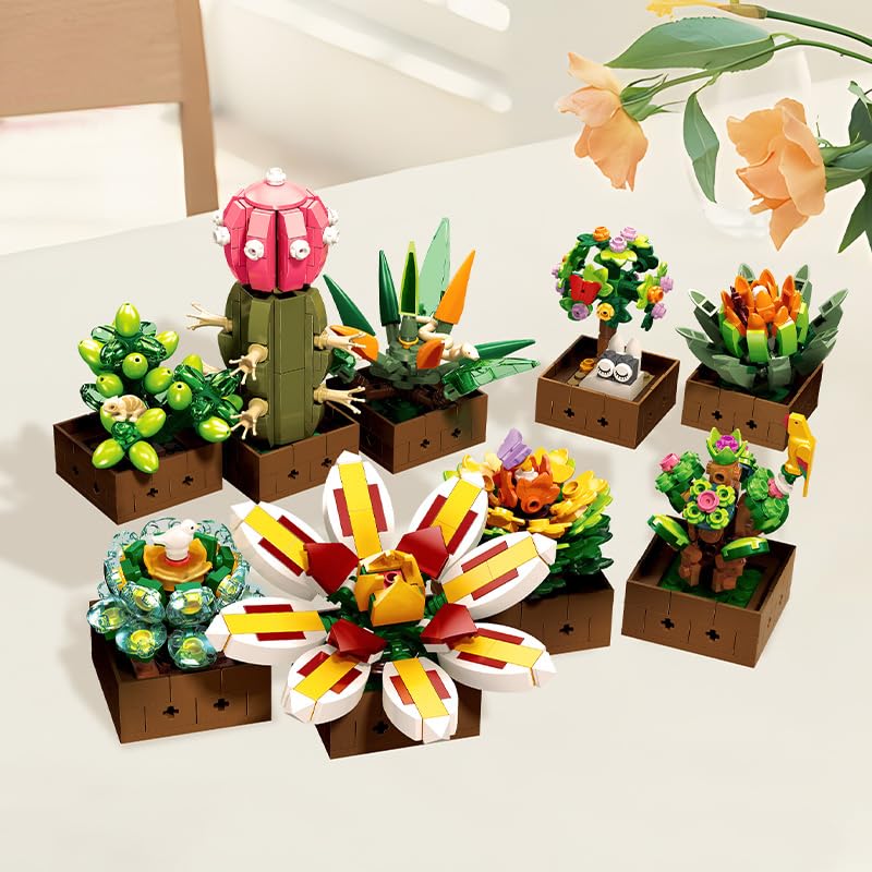Noziaa artificial bonsai building blocks close-up, detailed craftsmanship.