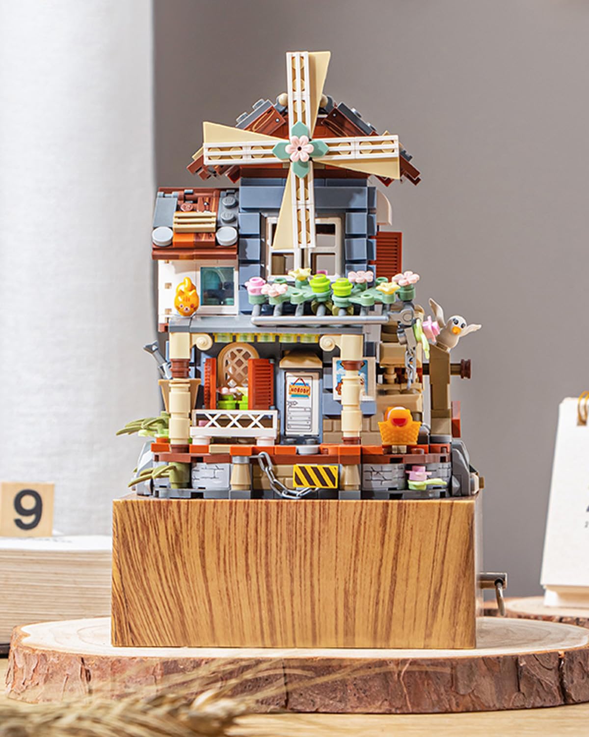 noziaa music box windmill house overview for display and play