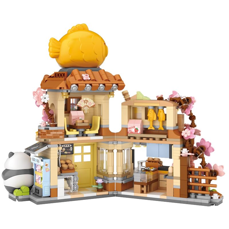 Noziaa Panda roof blocks highlight cute roof details for imaginative play and display.