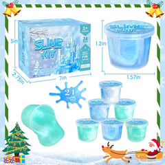NPNE blue slime cup offers stretchy, non-sticky play for mess-free fun.