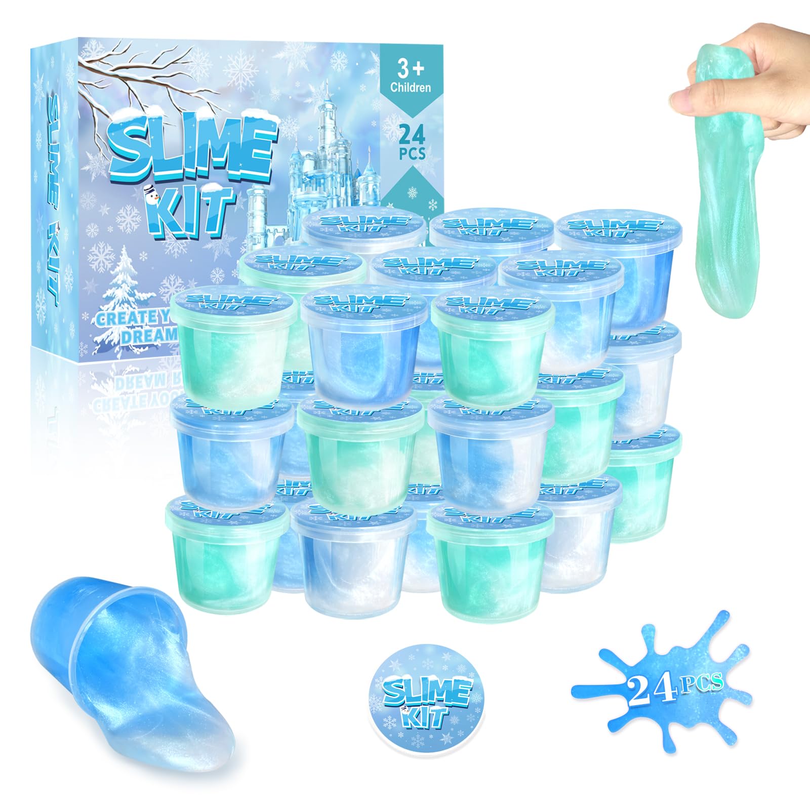 NPNE frozen slime collection box, perfect gift for kids' holidays and parties.