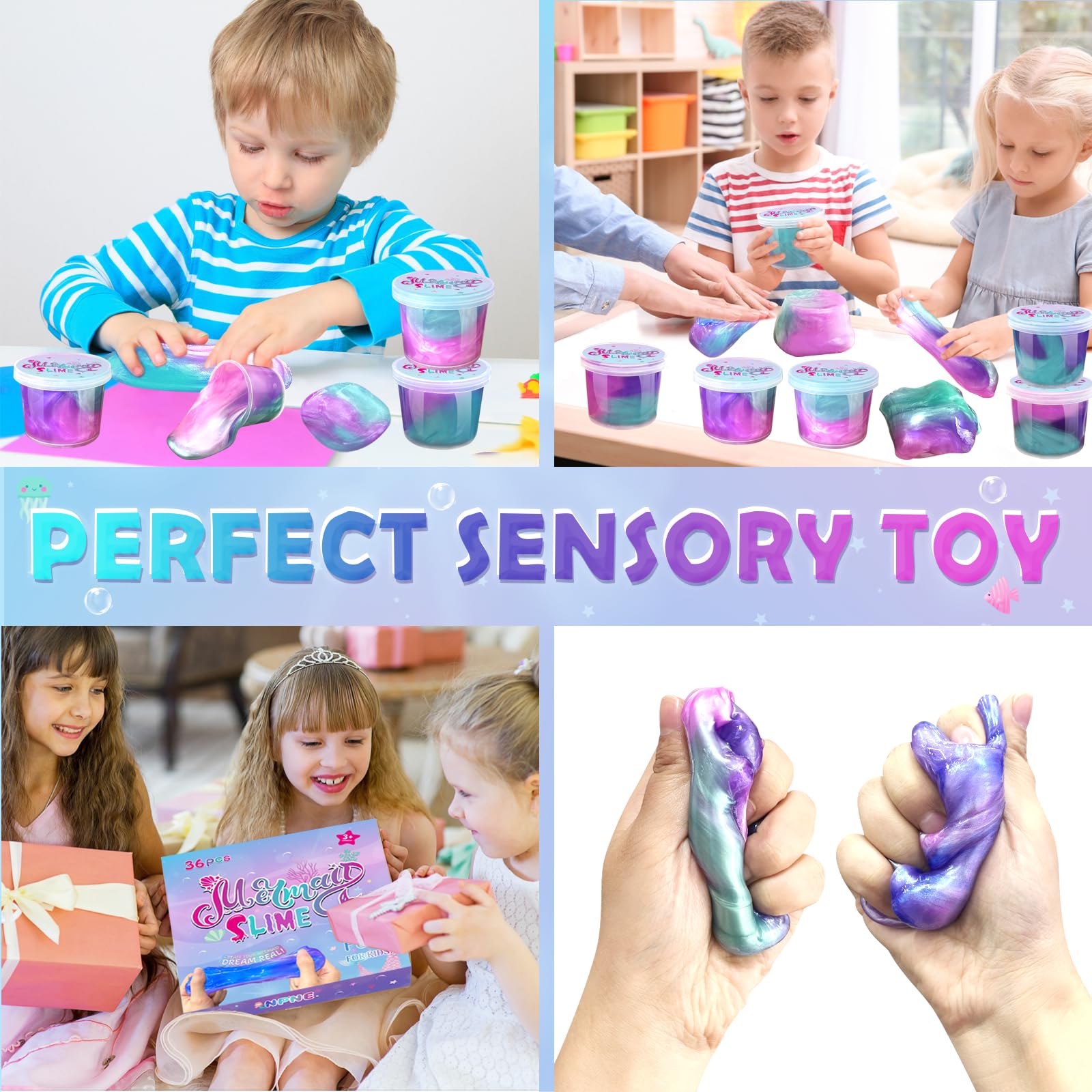 NPNE Mermaid Slime stress-relief tool for calm, focused play.