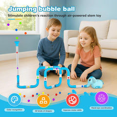 Kids engaging in hands-on building with this air-powered set
