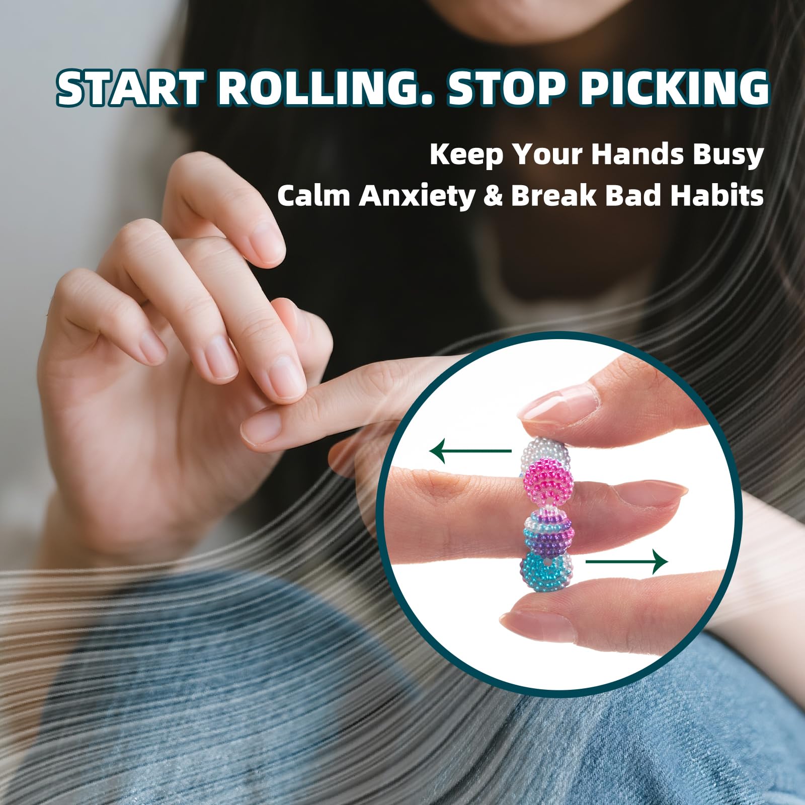 NPPN Spiky Sensory Rings closeup beads highlight tactile stimulation for anxiety-friendly fidgeting
