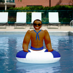 NPW Jerry pool ring showing built in cocktail holder while floating