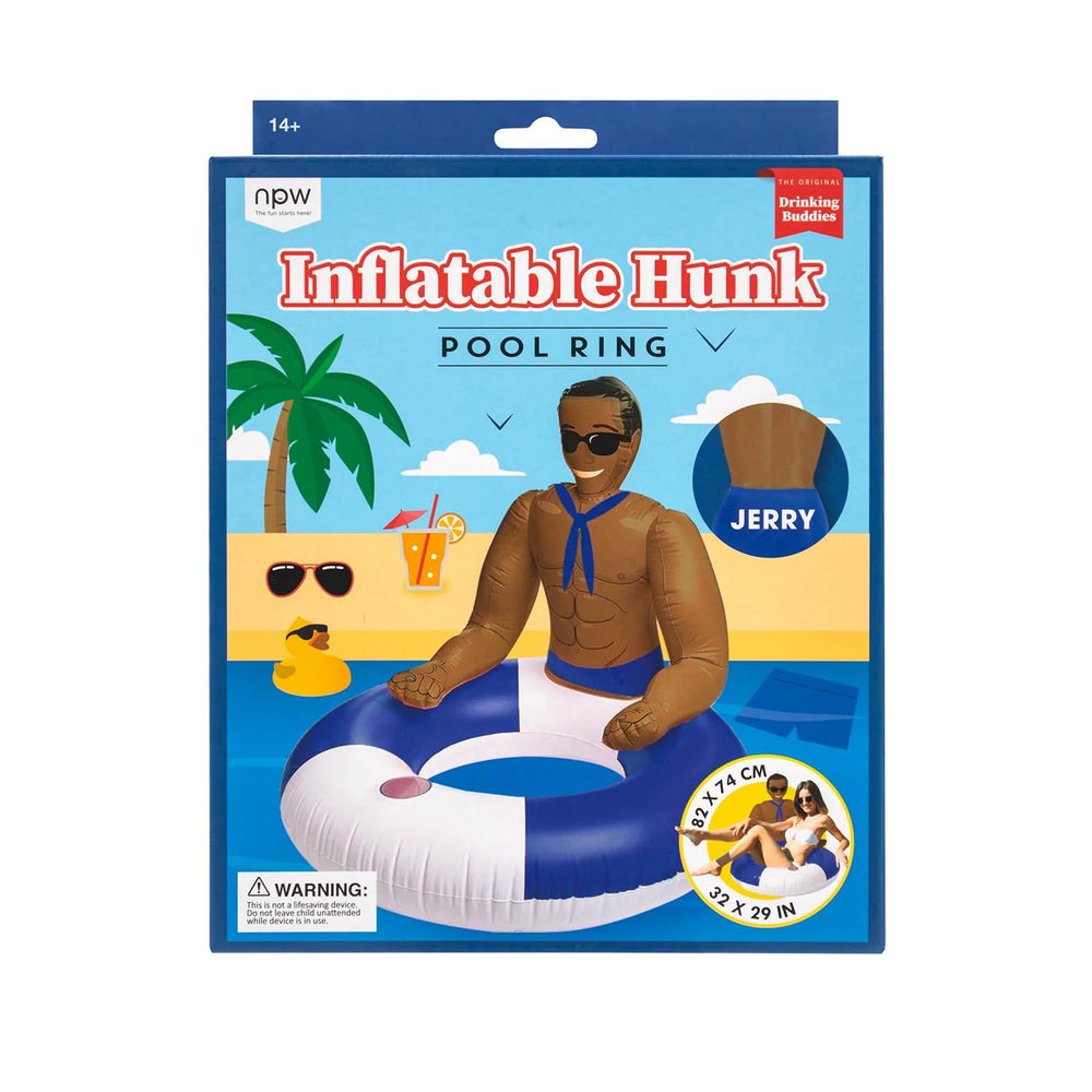NPW Jerry pool float in a lively party scene with friends