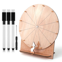 NQEUEPN 11.4-inch wooden spin wheel shown on a table for elegant weddings.
