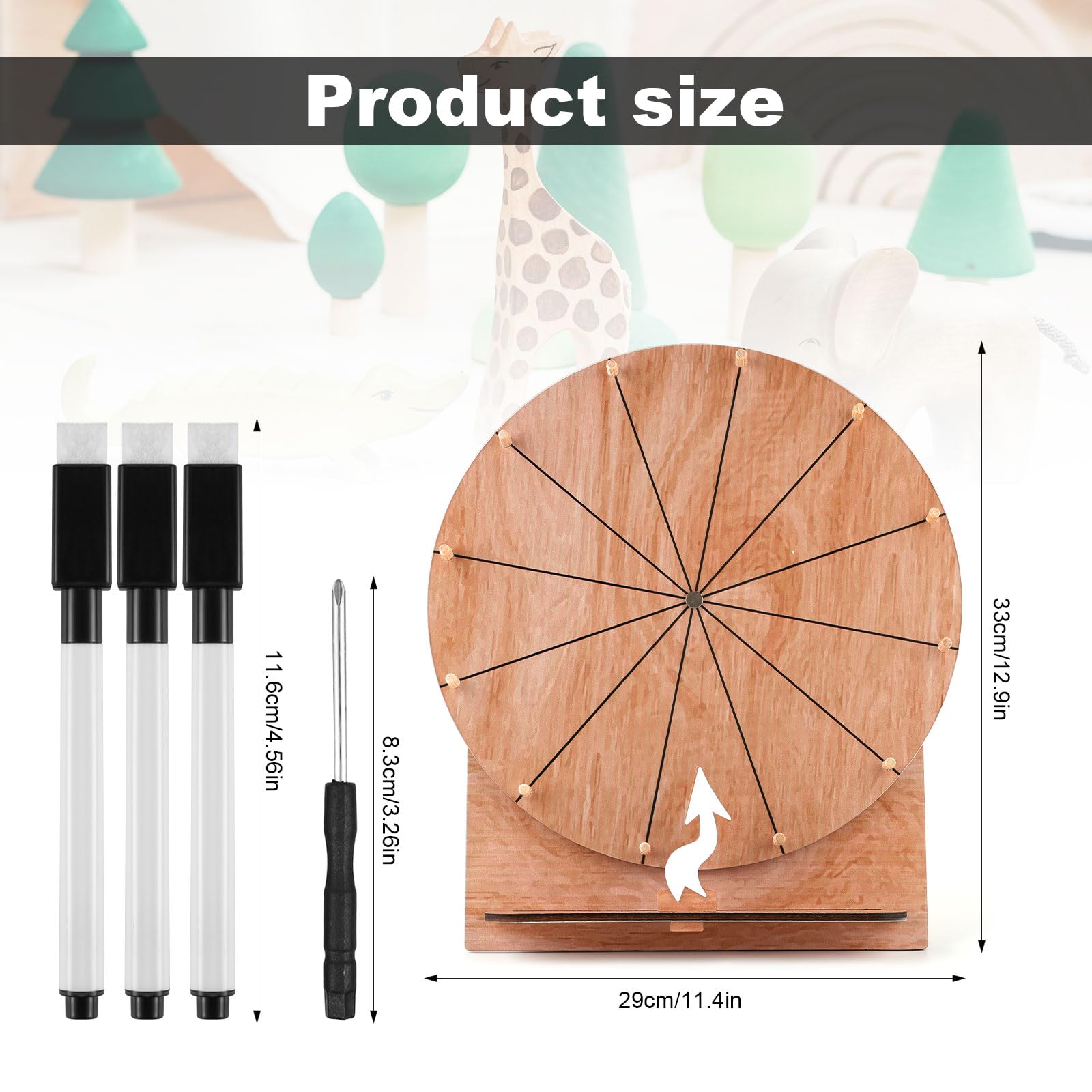 Spin wheel stand from NQEUEPN ready to assemble on a desk or table.