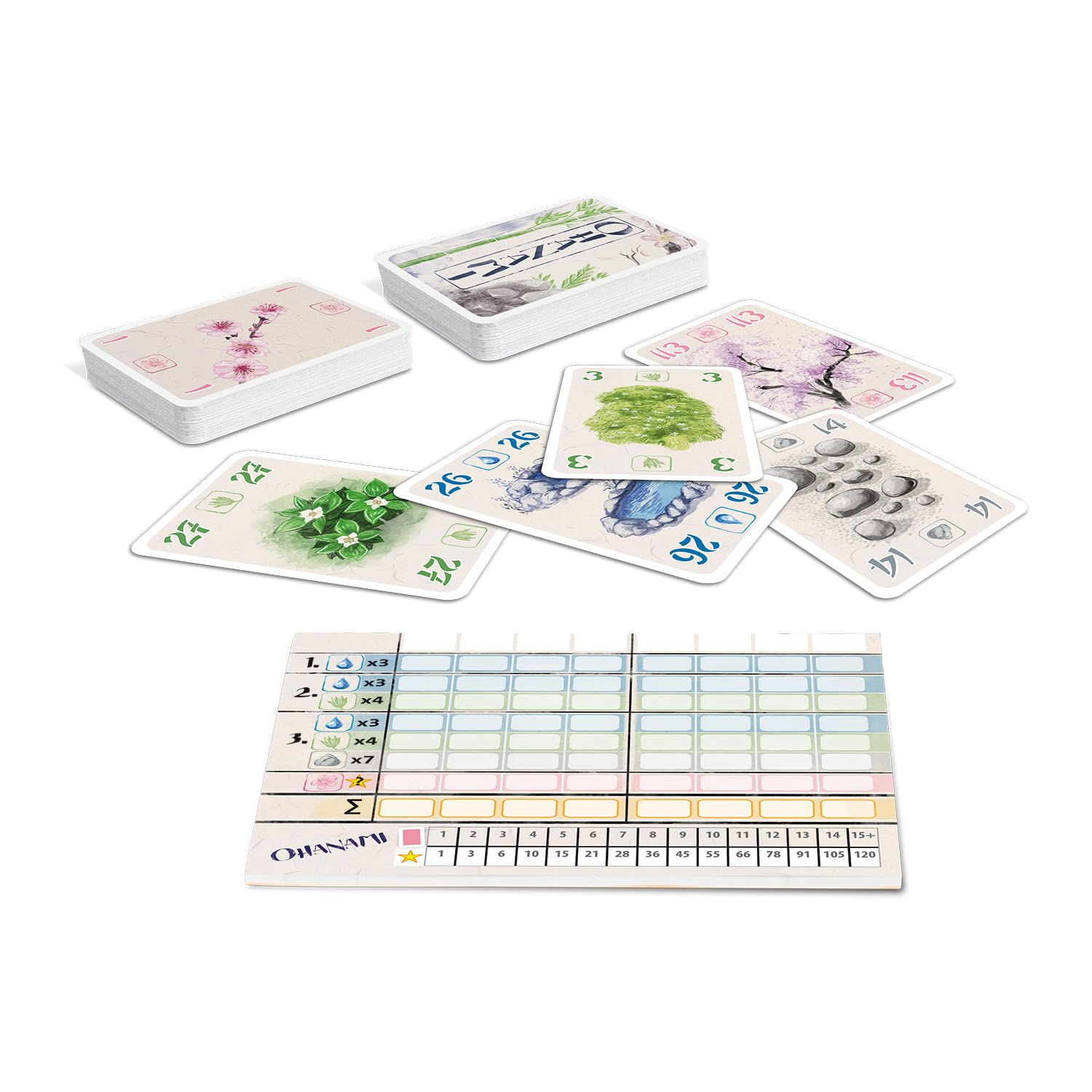 NSV garden-theme cards on-table setting for outdoor-inspired games