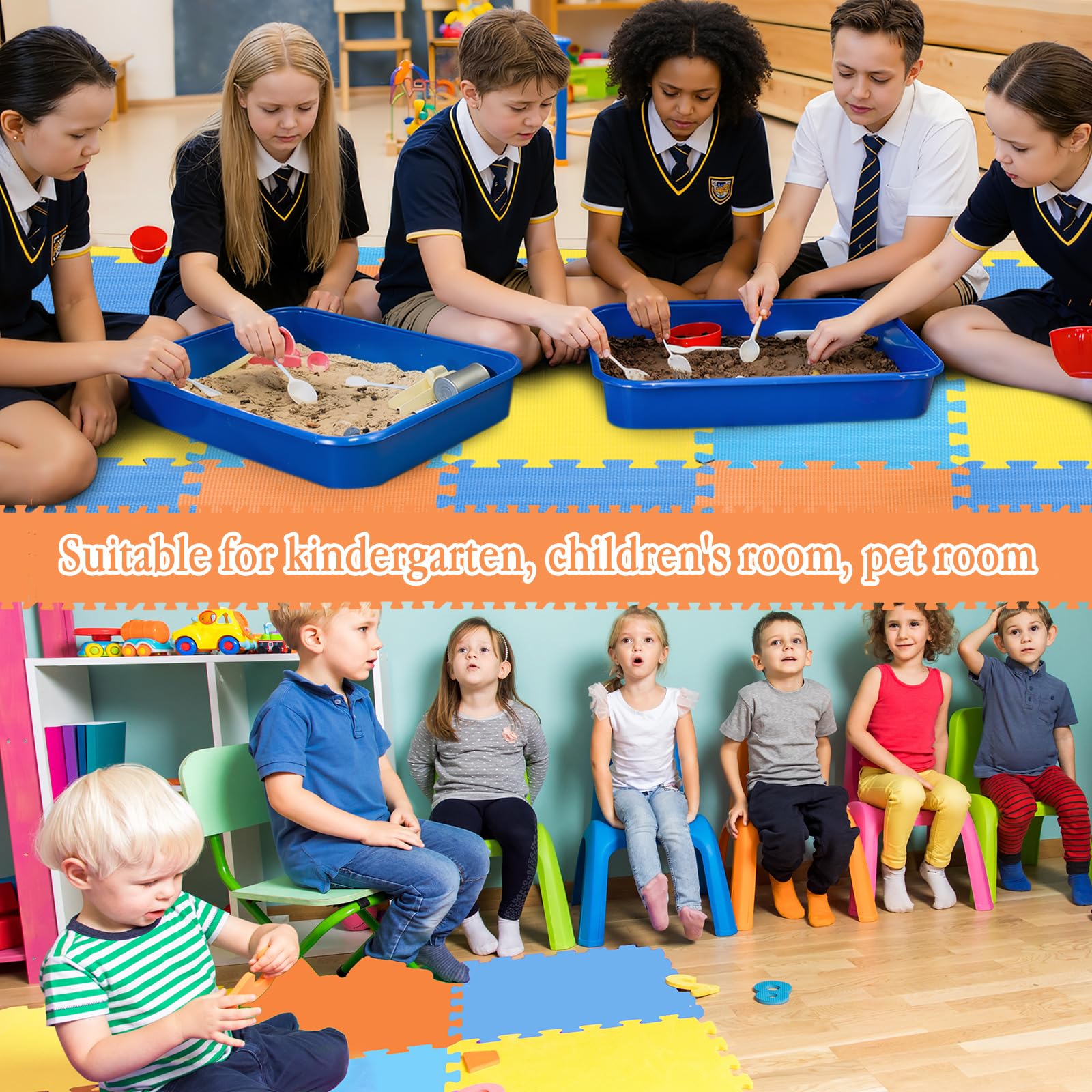 Nuanchu interlocking border mats ensure neat edges and a seamless play area