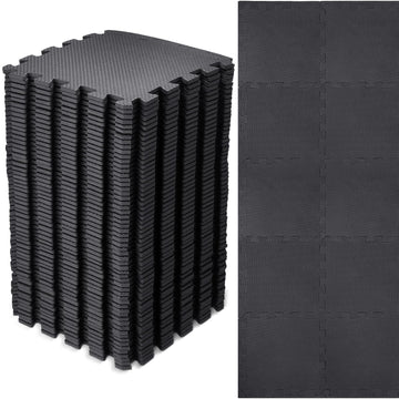 Nuanchu 60-piece interlocking foam puzzle mat in black for safe play at home