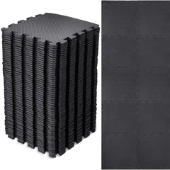 Nuanchu 60-piece interlocking foam puzzle mat in black for safe play at home