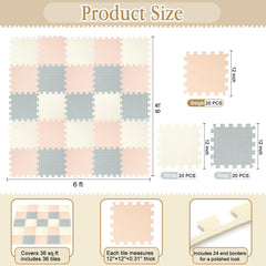 Nuanchu border-edge tiles ensure neat edges when mats are assembled.