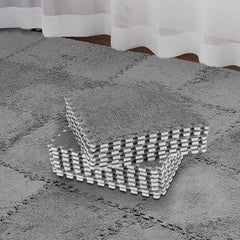 Nuanchu plush foam interlocking floor mat grey tiles arranged for play space