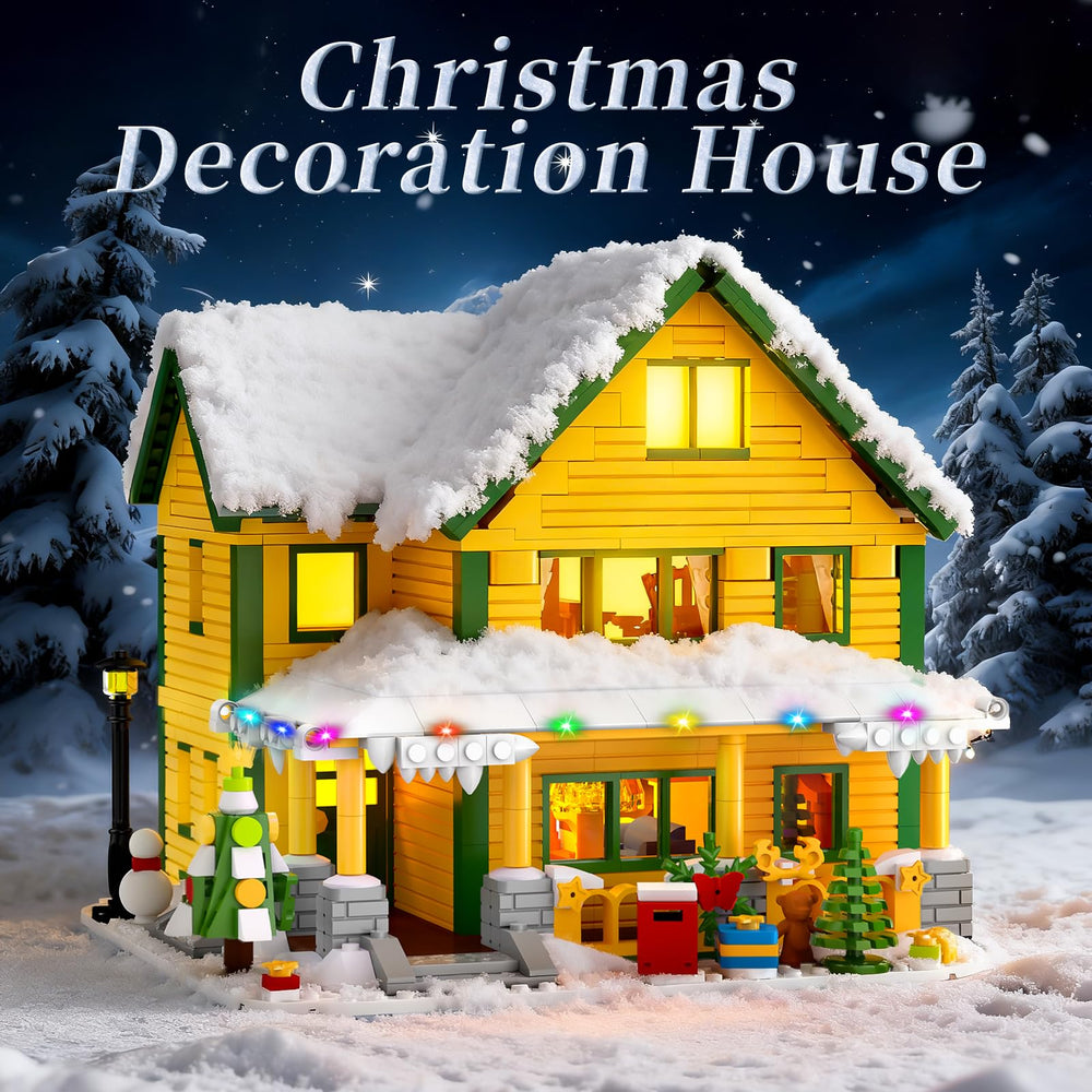Nubee Christmas House living room detail recreates movie scene.