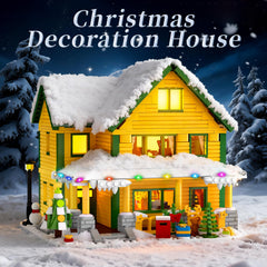 Nubee Christmas House living room detail recreates movie scene.